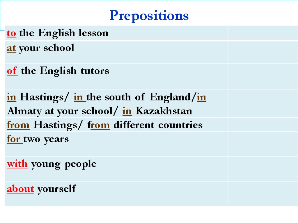 Prepositions